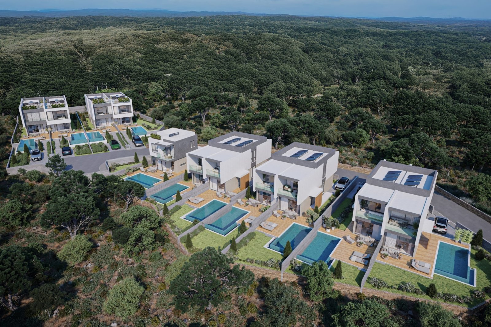 ✨ Sleek Serenity – Elegant Three-Bedroom Villa with Sea Views in Chloraka